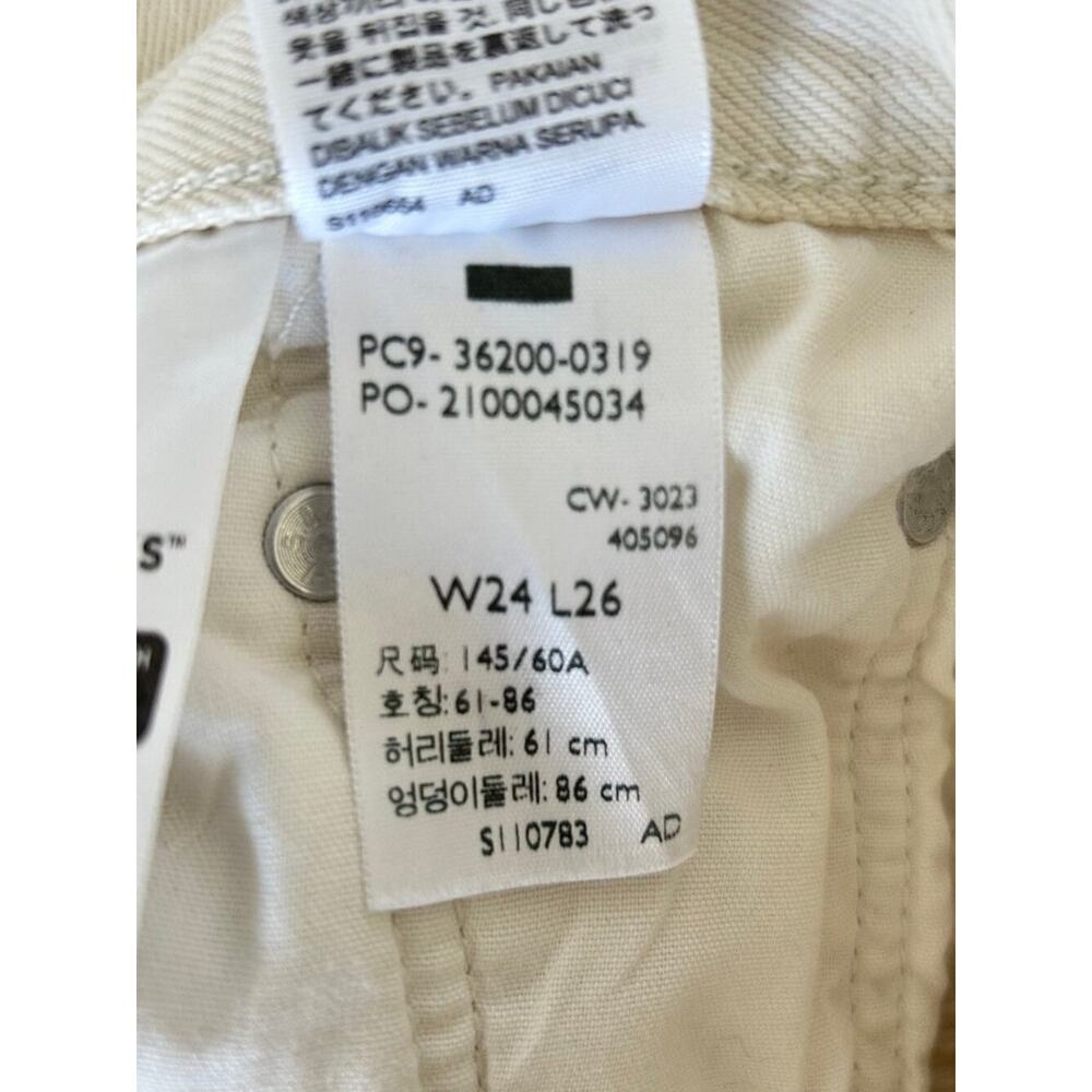 Levi’s Premium 501 Original Cropped Jeans White W24 L26 High Rise Staight Leg - Picture 8 of 12
